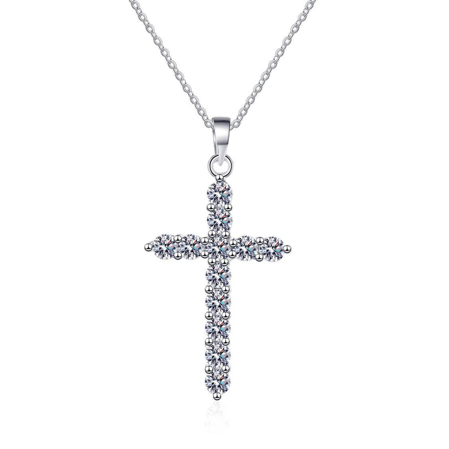 moissanite emerald cross necklace